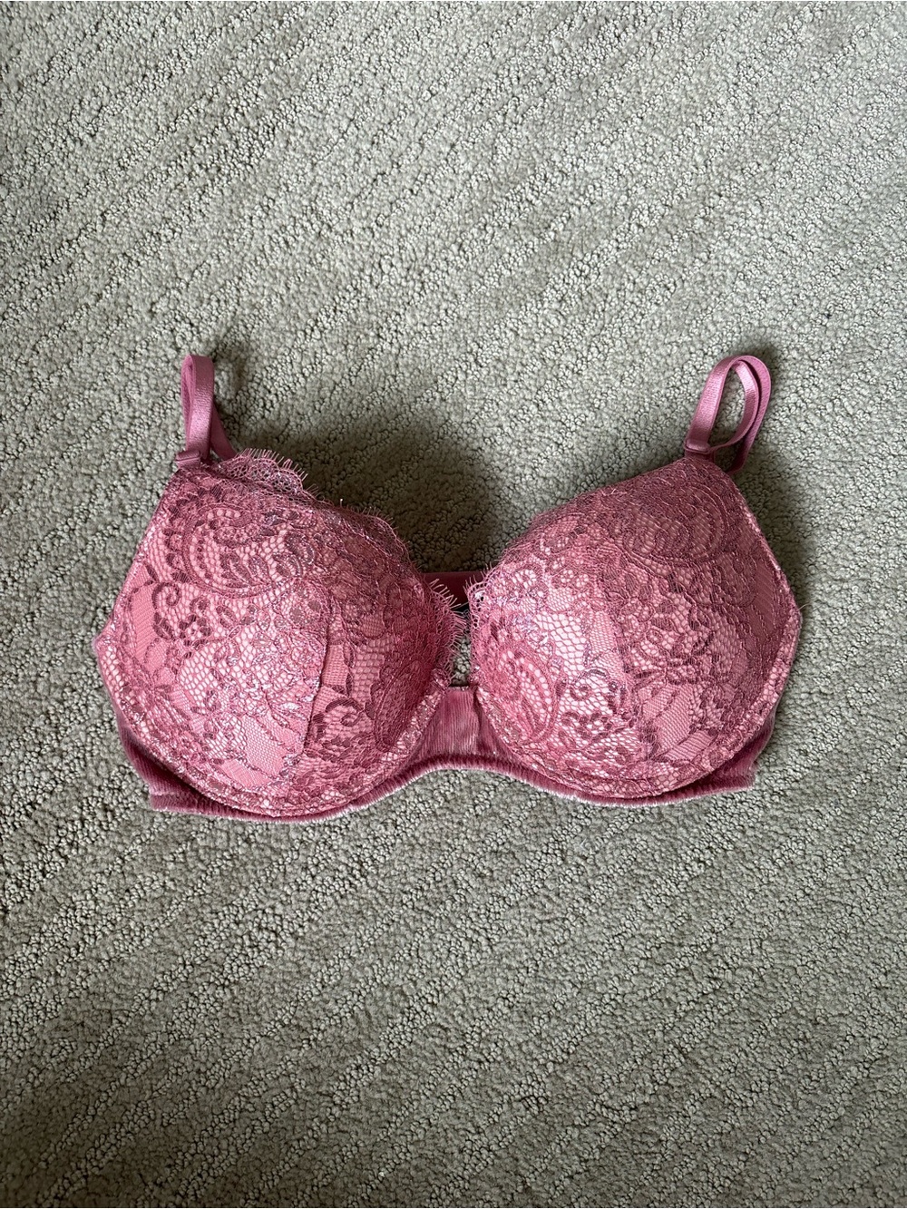 Victoria's Secret Dusty Rose Lace Push Up Bra